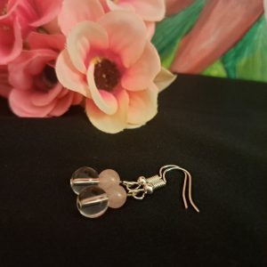 Hegyikristály és Rózsakvarc fülbevaló /6/