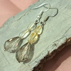 Citrin és kristály fülbevaló