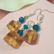 Art deco Borostyán és kristály szett /55/