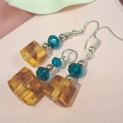 Art deco Borostyán és kristály szett /55/