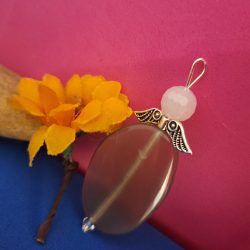 Jádekő védőangyal medál 5 cm-es