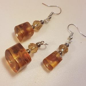 Art deco Borostyán és kristály szett