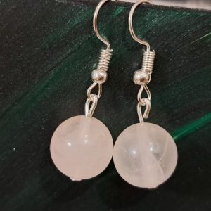 Rózsakvarc fülbevaló 1,2 cm -es kő
