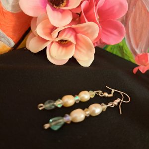 Topáz és igazgyöngy fülbevaló