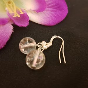 Hegyikristály fülbevaló 1 cm-es.