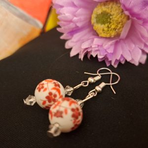 Porcelán fülbevaló 1,2 cm-es