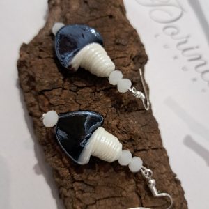 Iparművész porcelán fülbevaló 5 cm-es