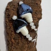 Iparművész porcelán fülbevaló 5 cm-es