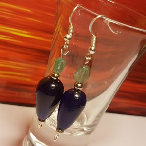 Topáz és Muránói üveg fülbevaló