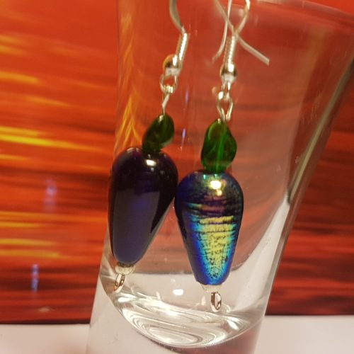 Smaragd és Muránói üveg fülbevaló