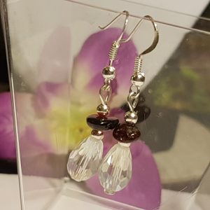 Gránát és Csehkristály fülbevaló