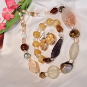 Muránói üveg, Ametiszt és Achát  nyaklánc + fülbevaló + karkötő