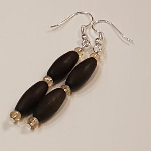 Indián stílusú bambusz és kristály fülbevaló