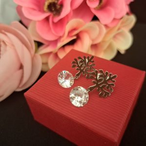 Ezüstözött életfa kristállyal