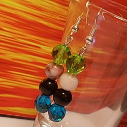 Jáspis és porcelán fülbevaló