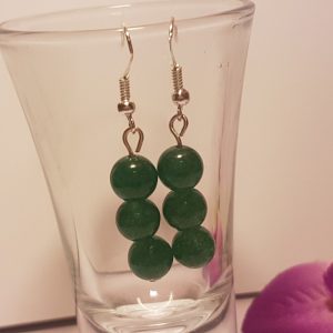 Jáde fülbevaló 0,6 cm-es gyöngyök./6/