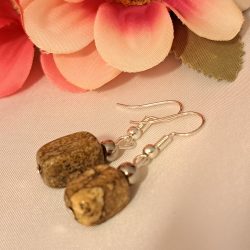 Jáspis kézműves fülbevaló