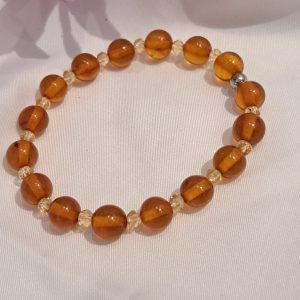 Természetes Borostyán karkötő – kézzel válogatott – elegáns kézműves ékszer"- ásvány ékszer