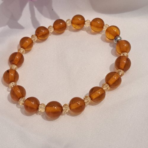 Természetes Borostyán karkötő – kézzel válogatott – elegáns kézműves ékszer"- ásvány ékszer