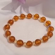 Természetes Borostyán karkötő – kézzel válogatott – elegáns kézműves ékszer"- ásvány ékszer