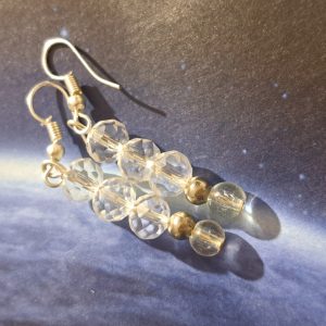 Hegyikristály és kristály fülbevaló  5 cm-es  /56/