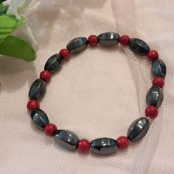 Korall és Magnetit unisex karkötő 