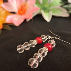 Korall és kristály fülbevaló /22/