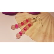 Party fülbevaló, kristály és Rózsakvarc /6/